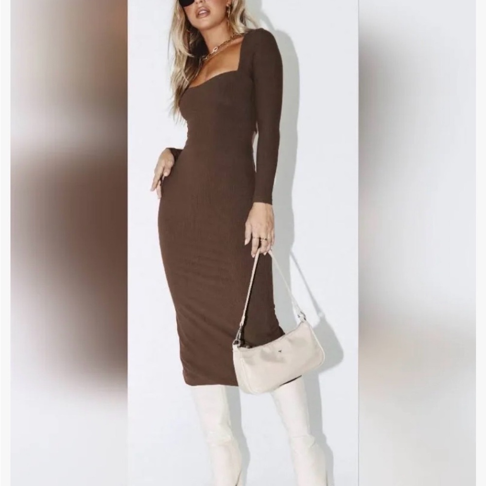 Princess Polly Chocolate Long Sleeve Dress